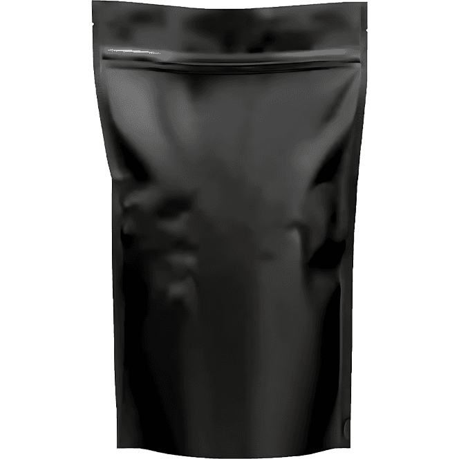 Пакет Дой-пак 120*185 "35+35" мм бумажный ЧЕРНЫЙ матовый zip-lock