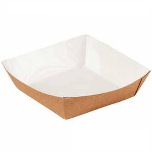 Упаковка бумажная для гамбургера, фри, чиабатты 550 мл 139*139*42 мм ECO Tray "Pure Kraft"