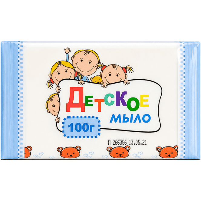 Мыло кусковое 100 г туалетное "Детское" п/п в худож. этикетке Мыло кусковое 100 г туалетное "Детское" п/п в худож. этикетке