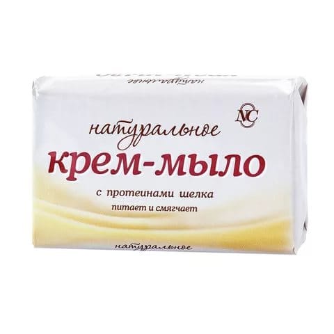 Крем-мыло кусковое 90 г туалетное "Натуральное с протеинами шелка" НК Крем-мыло кусковое 90 г туалетное "Натуральное с протеинами шелка" НК