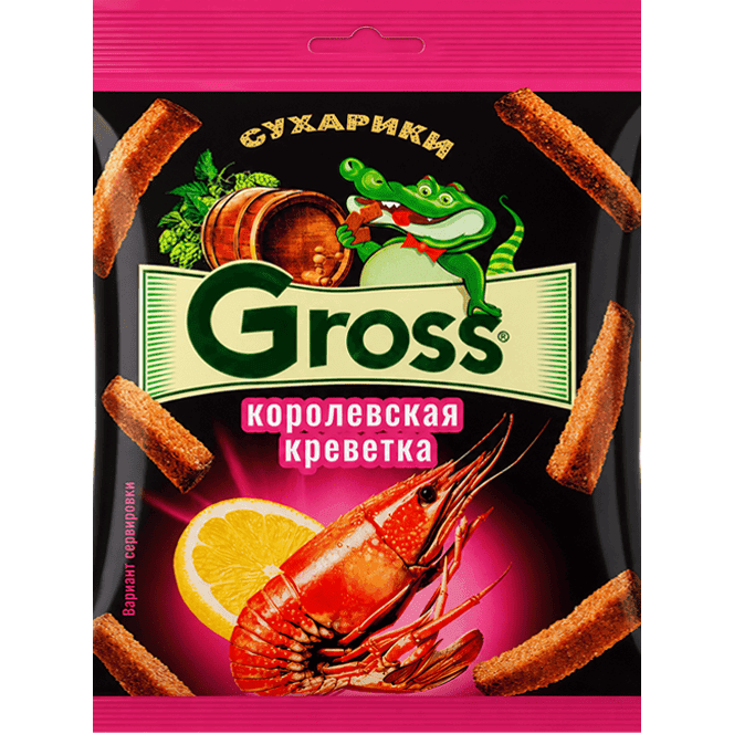 Сухарики Gross 40 гр., Королевская креветка Сухарики Gross 40 гр., Королевская креветка
