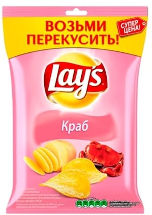 Чипсы "LAYS" 70 г ассортимент, Краб Чипсы "LAYS" 70 г ассортимент, Краб